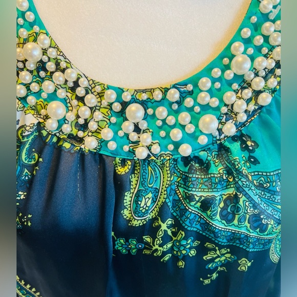 Larry Lavine | Signature Collection Paisley Top with Bauble neckline - Picture 5 of 8